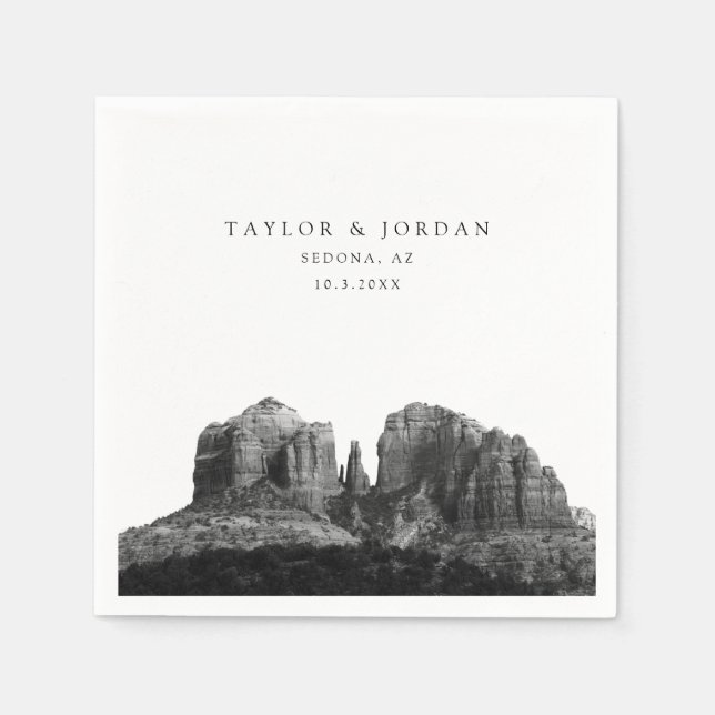 Serviette En Papier Sedona Mariage Photo personnalisée Cocktail servie (Devant)