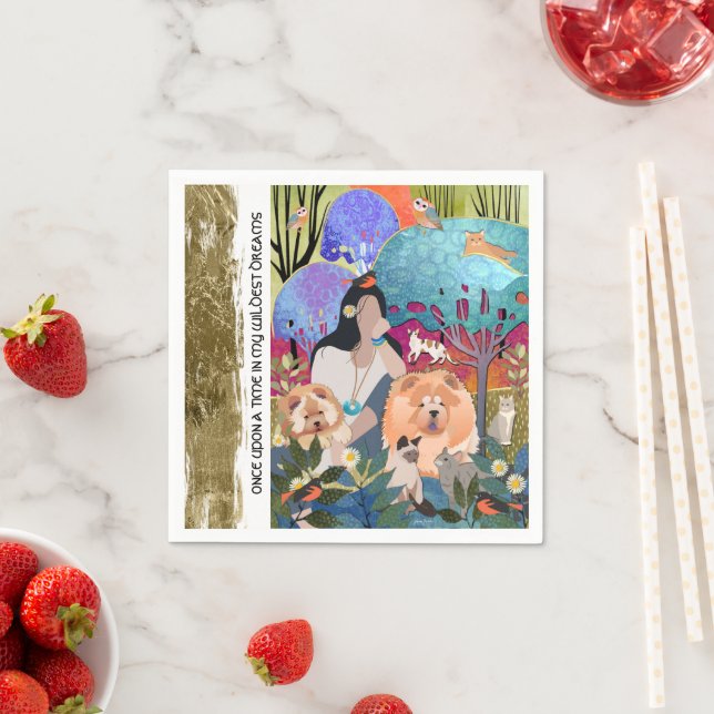 SERVIETTE EN PAPIER SÉJOURNER ENFANT GYPSY SAUVAGE - PAPIER NAPKINS (En situation)