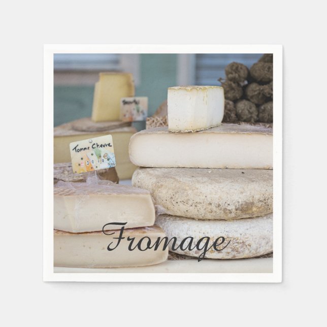 Serviette En Papier Sélection de Fromage Rustique Français (Devant)