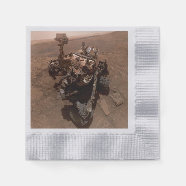Serviette En Papier Selfie de Mars Curiosity Paysage martien rouge (Devant)