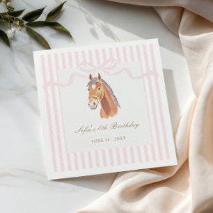 Serviette En Papier Selle de cheval Féminin Rose Poney