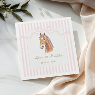 Serviette En Papier Selle de cheval Féminin Rose Poney