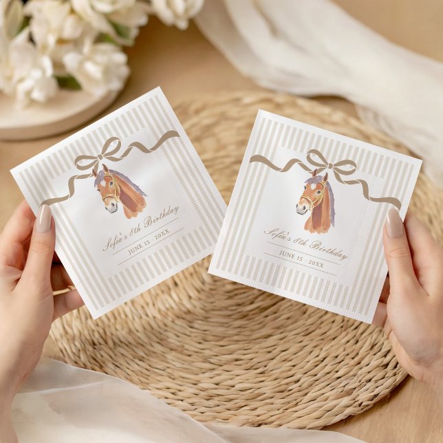 Serviette En Papier Selle de cheval marron neutre Poney (Créateur téléchargé)