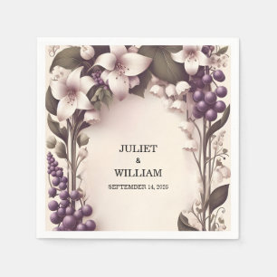 Serviette En Papier Semences Ferme rurale Bois Fruit Vignoble Mariage