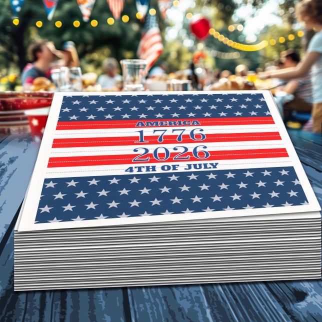 Serviette En Papier Semiquincentennial Navy Stars & Stripes 1776 2026 (Créateur téléchargé)