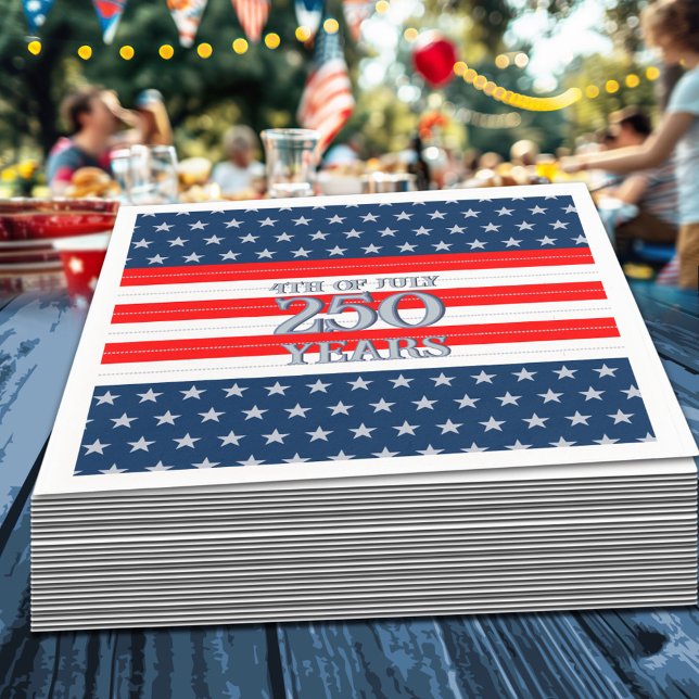 Serviette En Papier Semiquincentennial Navy Stars & Stripes 250 Years (Créateur téléchargé)