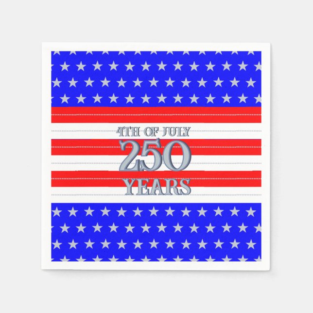 Serviette En Papier Semiquincentennial Stars & Stripes 250 Years (Devant)