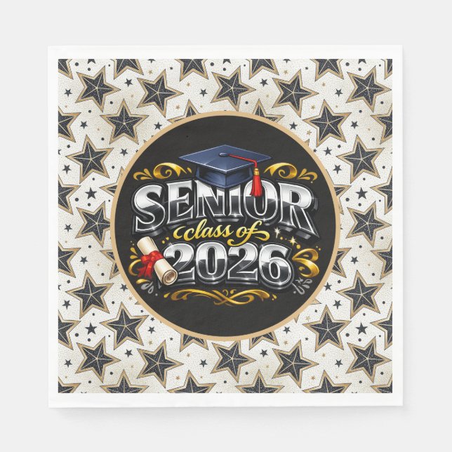 Serviette En Papier Senior Graduating Class 2026 (Devant)