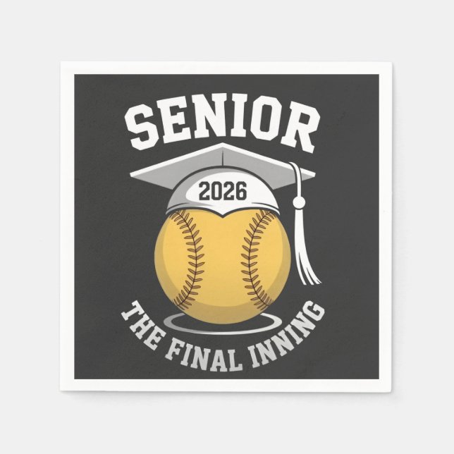 Serviette En Papier Senior The Final Inning 2026 Softball Graduation (Devant)
