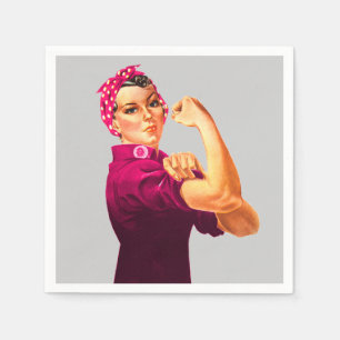 Serviette En Papier Sensibilisation au cancer Rosie Le Riveter