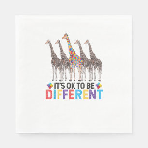 Serviette En Papier Sensibilisation sur l'autisme Cute Giraffe Animal