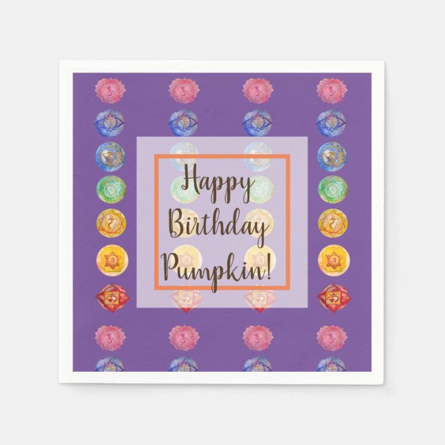 Serviette En Papier Sept chakras aquarelle art (Devant)