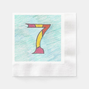 Serviette En Papier Sept chanceux sur le blues Cool ensemble de servie