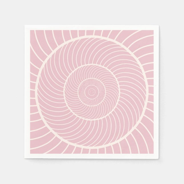 Serviette En Papier Séquence de fibonacci d'escargot rose pâle (Devant)