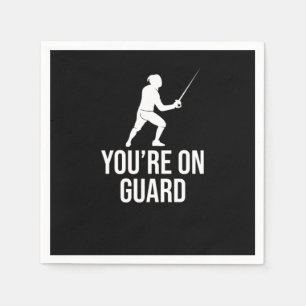 Serviette En Papier Séquence Sablier Foil Sword Fencer