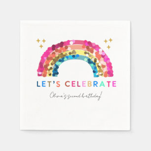 Serviette En Papier Séquin coloré Arc en arc-en-ciel papier d'annivers