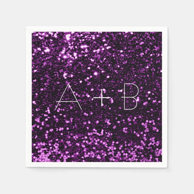 Serviette En Papier Séquin de rhum violet violet Parties scintillant é (Devant)