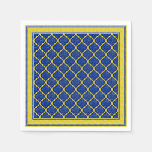 Serviette En Papier Séquins MQF - NAPKINS DE PAPIER Bleu-Jaune