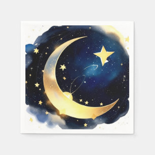 Serviette En Papier Serene Moon et Stars Delight Boy Baby shower