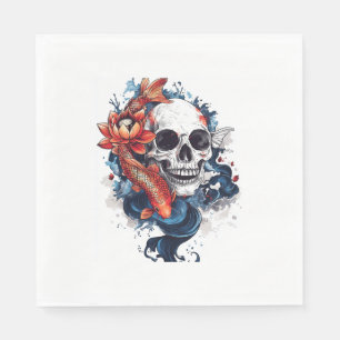 Serviette En Papier Sérénité du crâne et de Koi