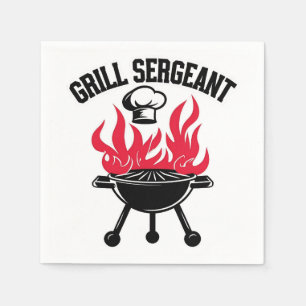 Serviette En Papier Sergent Grill BBQ Papa Funny Party