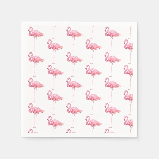 Serviette En Papier Série Flamant Tendre Design 1  (Devant)