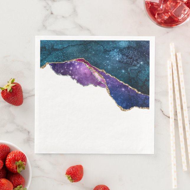 Serviette En Papier Série Galaxy Agate Design 6  (En situation)