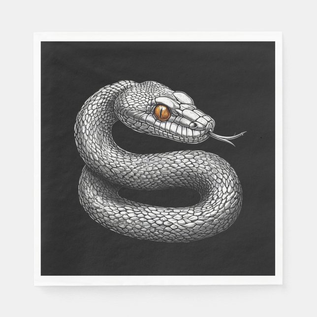 Serviette En Papier Serpent d'argent (Devant)