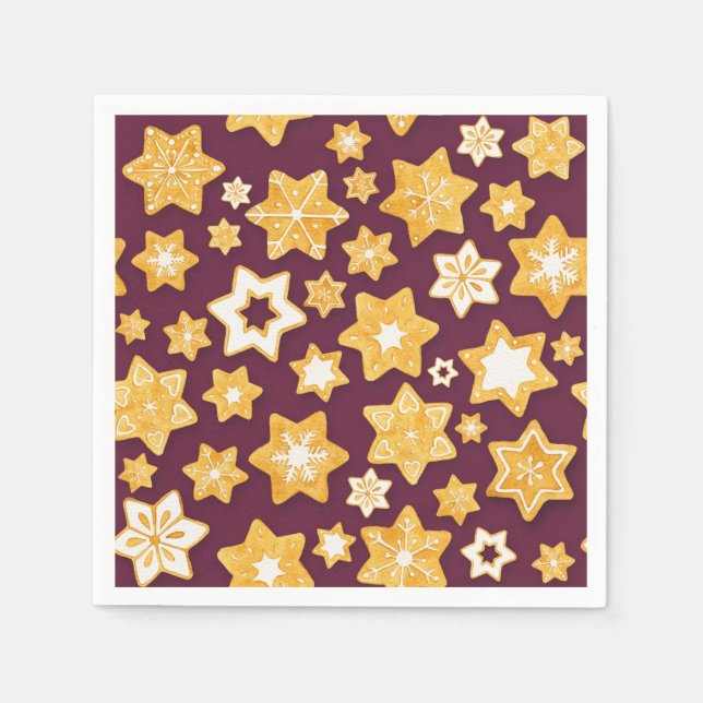 Serviette En Papier Serre de biscuits de Noël avec Arrière - plan de p (Devant)