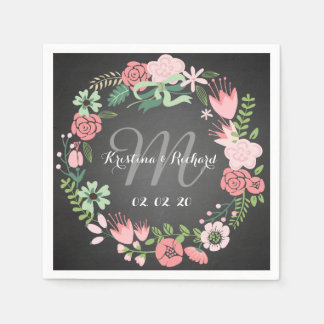 Serviette En Papier Serre Florale Papier Mariage personnalisé serviett