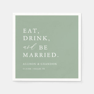 Serviette En Papier Serre Green Custom Wedding Bar Napkins