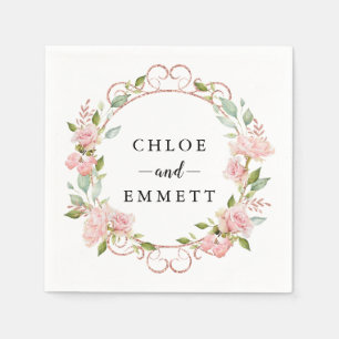 Serviette En Papier Serre rose rose rose rousse rustique