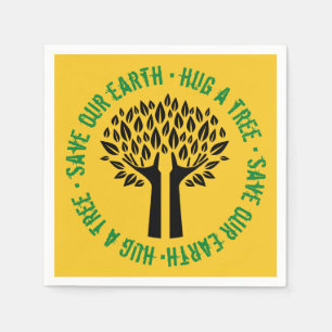 Serviette En Papier Serrer un arbre sauver notre terre