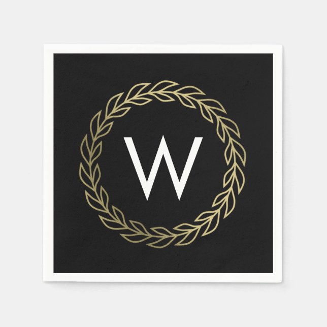 Serviette En Papier Serres de couronnes classiques ÉDITABLES (Devant)