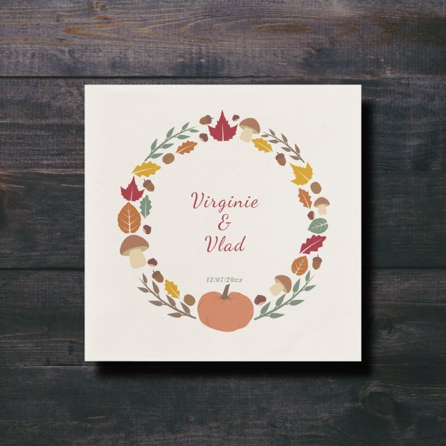 Serviette En Papier Serres et serviettes Mariages de automne (Fall Wedding Napkin)