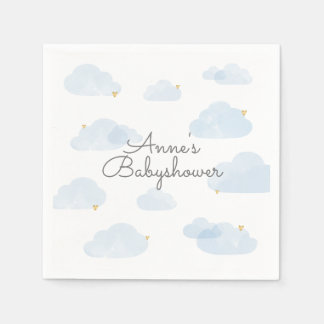 Serviette En Papier Serveurs de bébés shower nuages bleu clair