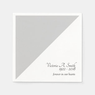 Serviette En Papier Service commémoratif gris simple Funérailles