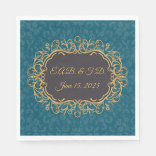 Serviette En Papier Service de monogramme de style Régence Regencycore