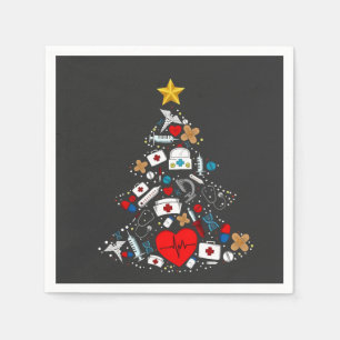 Serviette En Papier Service d'urgence Xmas Tree Nurse