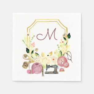 Serviette En Papier Serviette à coudre Monogram Crest Seamstress