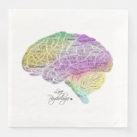 Serviette En Papier Serviette cerveau texte psycho