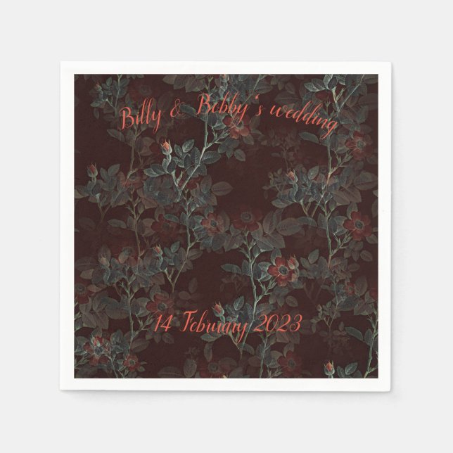 Serviette En Papier Serviette de cocktail rose foncé. Personnalisable  (Devant)