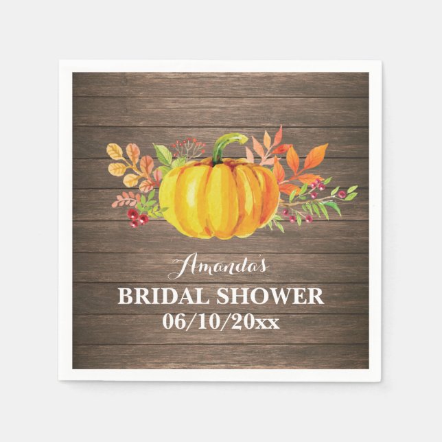Serviette En Papier Serviette de douche de mariage citrouille automne  (Devant)