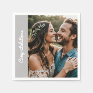 Serviette En Papier "Serviette de fête personnalisée – Photo et texte 