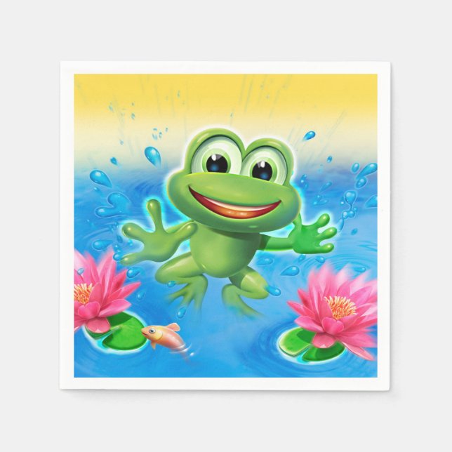 Serviette En Papier Serviette de la fête de la grenouille (Devant)