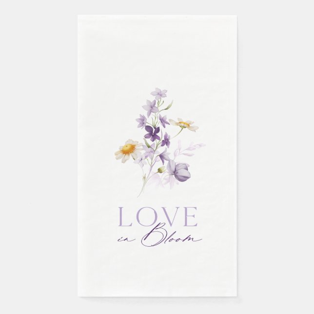 Serviette En Papier Serviette de mariage florale Love in Bloom (Devant)