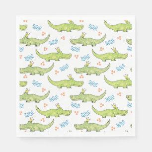 Serviette En Papier Serviette de papier d'anniversaire d'alligator,