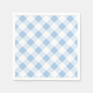 Serviette En Papier Serviette de papier de motif Checkered bleu de