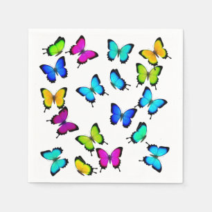 Serviette En Papier Serviette de papier de papillons tropicaux coloré
