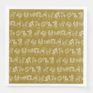 Serviette En Papier Serviette de papier de signe de zodiaque (jaune)